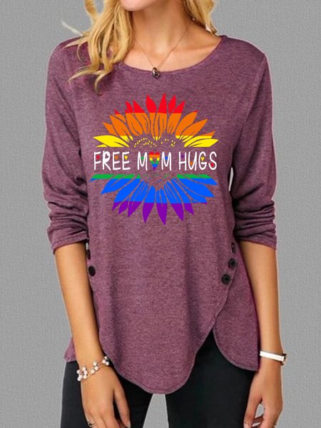 Free Mom Hugs Women's Long Sleeve T-Shirt, Pink, Long sleeves