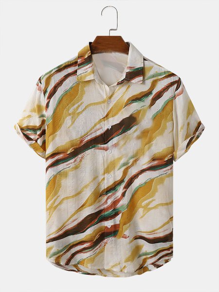 Men's Cotton Linen Natural Geographic Print Short Sleeve Shirt, As picture, Shirts & Blouse
Men's Cotton Linen Natural Geographic Print Short Sleeve Shirt, As picture, Shirts & Blouse