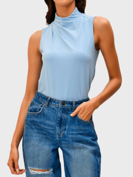 Summer Sleeveless Lightweight Non-Stretch Simple Short Sleeve Daily Tops, Blue, Tunics
Summer Sleeveless Lightweight Non-Stretch Simple Short Sleeve Daily Tops, Blue, Tunics