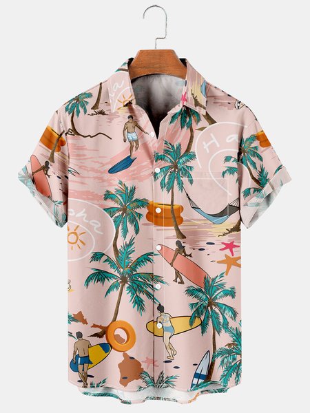 Men's Coconut Tree Casual Breathable Short Sleeve Hawaiian Shirt with Chest Pocket, Pink, Men's Floral shirt
Men's Coconut Tree Casual Breathable Short Sleeve Hawaiian Shirt with Chest Pocket, Pink, Men's Floral shirt