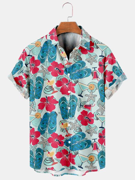 Men's Beach Print Casual Breathable Hawaiian Short Sleeve Shirt, Cyan, Men's Floral shirt
Men's Beach Print Casual Breathable Hawaiian Short Sleeve Shirt, Cyan, Men's Floral shirt