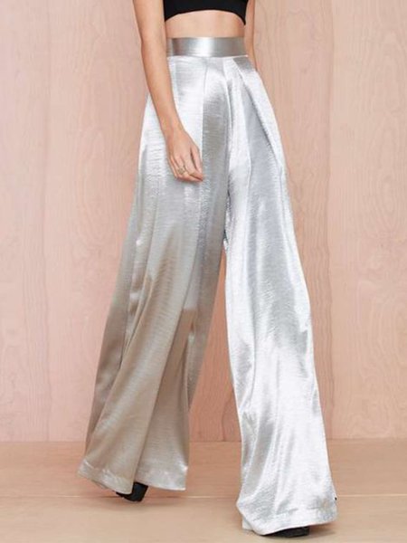 Loosen Elegant Pants, Pearl white, Wide Leg Pants