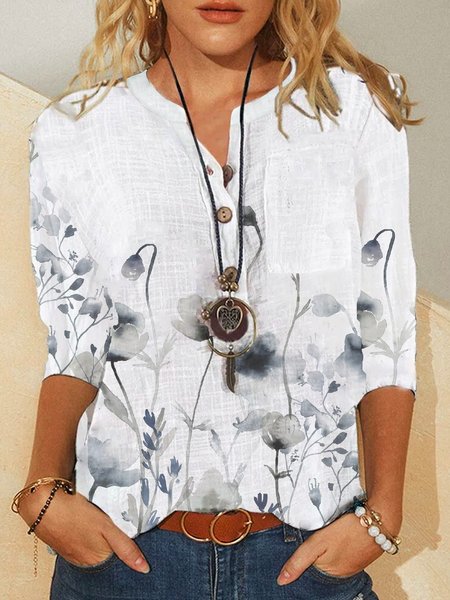 Floral print cotton and linen style designer hot and comfortable women's shirt, White, Shirts & Blouses
Floral print cotton and linen style designer hot and comfortable women's shirt, White, Shirts & Blouses