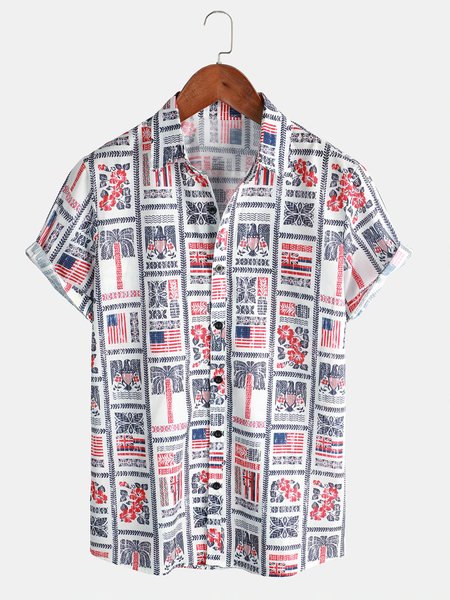 Men's American Flag Botanical Floral Print Short Sleeve Shirt, As picture, Shirts & Blouse
Men's American Flag Botanical Floral Print Short Sleeve Shirt, As picture, Shirts & Blouse