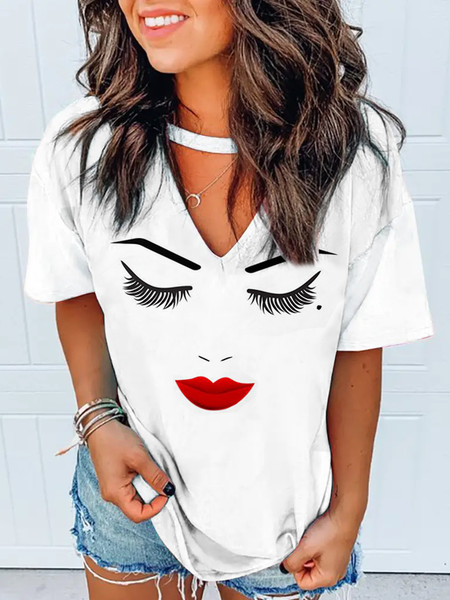 JFN Key Hole Art Inspired Casual T-Shirt/Tee, White, T-Shirts