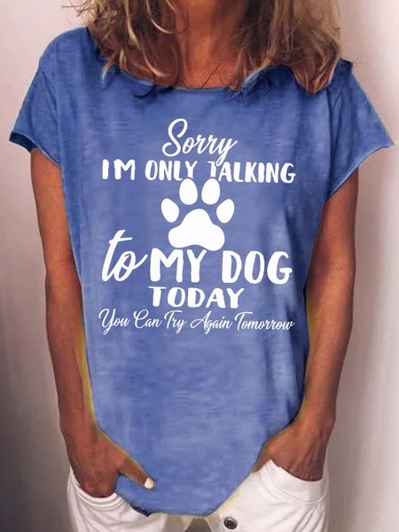 Women's Funny Dog Lover Letter Casual Crew Neck Short Sleeve T-Shirt, Blue, T-shirts
Women's Funny Dog Lover Letter Casual Crew Neck Short Sleeve T-Shirt, Blue, T-shirts