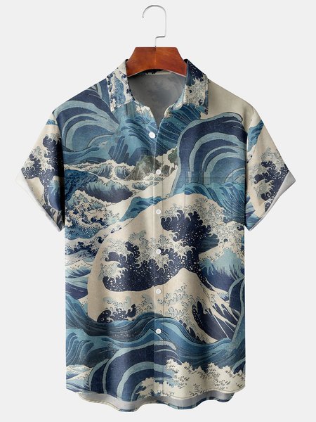 Men's Casual Short Sleeve Hawaiian Shirt with Chest Pocket, Blue, Men's Floral shirt
Men's Casual Short Sleeve Hawaiian Shirt with Chest Pocket, Blue, Men's Floral shirt