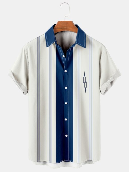 Casual Art Series Striped Geometric Color Block Pattern Lapel Short Sleeve Print Shirt Top, Apricot, Men's Floral shirt
Casual Art Series Striped Geometric Color Block Pattern Lapel Short Sleeve Print Shirt Top, Apricot, Men's Floral shirt
