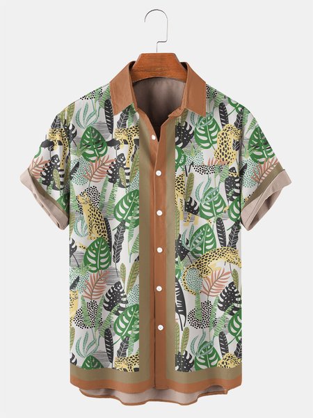Tropical Jungle Graphic Men's Breathable Quick Dry Casual Short Sleeve Shirt, Light coffee, Men's Floral shirt
Tropical Jungle Graphic Men's Breathable Quick Dry Casual Short Sleeve Shirt, Light coffee, Men's Floral shirt
