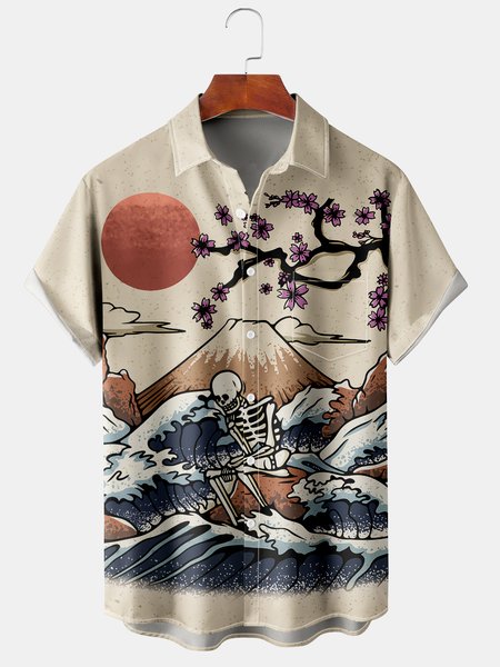 Skull Graphic Men's Casual Chest Pocket Short Sleeve Shirt, Beige, Men's Floral shirt
Skull Graphic Men's Casual Chest Pocket Short Sleeve Shirt, Beige, Men's Floral shirt