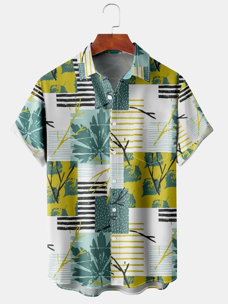 Men's Leaf Print Casual Breathable Hawaiian Short Sleeve Shirt, Yellow, Men's Floral shirt
Men's Leaf Print Casual Breathable Hawaiian Short Sleeve Shirt, Yellow, Men's Floral shirt
