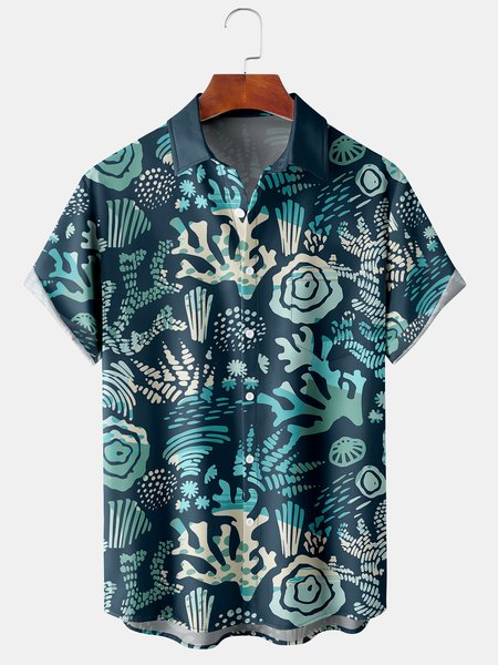 Men's Marine Botanical Print Casual Hawaiian Short Sleeve Shirt, Black, Men's Floral shirt
Men's Marine Botanical Print Casual Hawaiian Short Sleeve Shirt, Black, Men's Floral shirt