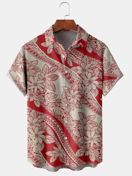 Mens Floral Leaves Print Lapel Loose Chest Pocket Short Sleeve Funky Hawaiian Shirts, Red, Men's Floral shirt
Mens Floral Leaves Print Lapel Loose Chest Pocket Short Sleeve Funky Hawaiian Shirts, Red, Men's Floral shirt