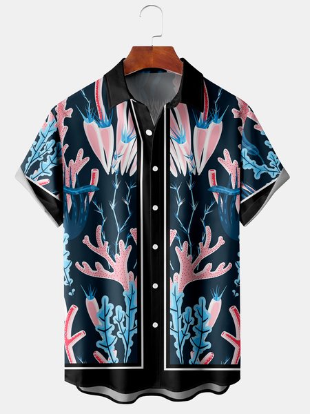 Men's Ocean Coral Print Casual Breathable Hawaiian Short Sleeve Shirt, Blue, Men's Floral shirt
Men's Ocean Coral Print Casual Breathable Hawaiian Short Sleeve Shirt, Blue, Men's Floral shirt