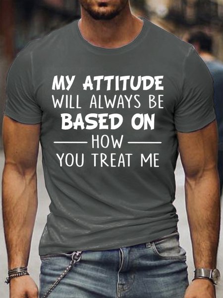 My Attitude Men's Short Sleeve T-Shirt, Deep gray, T-shirts