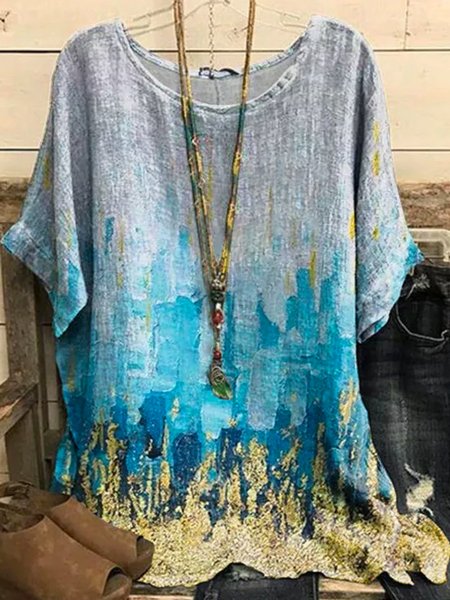 Gold Gradient Print Hot Sale Summer New Ladies Casual Short Sleeve T-Shirt, Multicolor, Shirts & Blouses
Gold Gradient Print Hot Sale Summer New Ladies Casual Short Sleeve T-Shirt, Multicolor, Shirts & Blouses