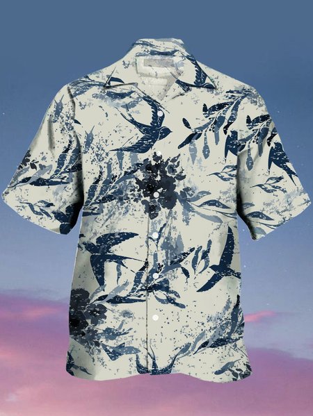 Men's Retro Casual Breathable Short Sleeve Hawaiian Shirt, Blue, Men's Floral shirt
Men's Retro Casual Breathable Short Sleeve Hawaiian Shirt, Blue, Men's Floral shirt