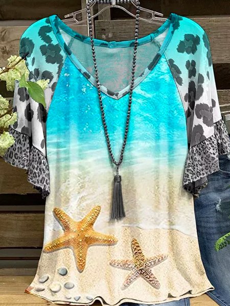Ocean Print Hot Sale Summer New Ladies Casual Knit Short Sleeve T-Shirt, Multicolor, T-Shirts
Ocean Print Hot Sale Summer New Ladies Casual Knit Short Sleeve T-Shirt, Multicolor, T-Shirts