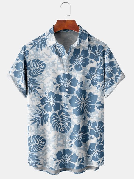 Men's Hibiscus Print Casual Breathable Hawaiian Short Sleeve Shirt, Blue, Men's Floral shirt
Men's Hibiscus Print Casual Breathable Hawaiian Short Sleeve Shirt, Blue, Men's Floral shirt