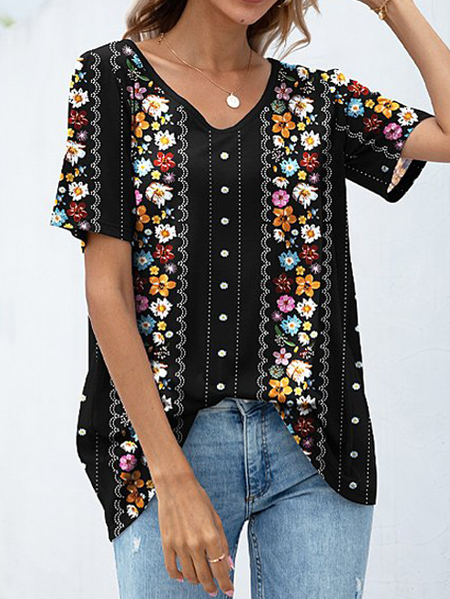 Tribal graphic print V Neck West Styles/Cows Short Sleeve T-Shirt, Black, Tunics
Tribal graphic print V Neck West Styles/Cows Short Sleeve T-Shirt, Black, Tunics