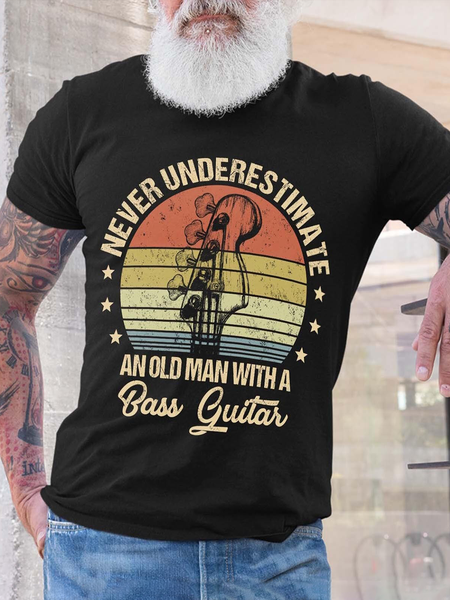 Music Guitar Letter Print Men's Casual Short Sleeve T-Shirt, Black, T-Shirts
Music Guitar Letter Print Men's Casual Short Sleeve T-Shirt, Black, T-Shirts