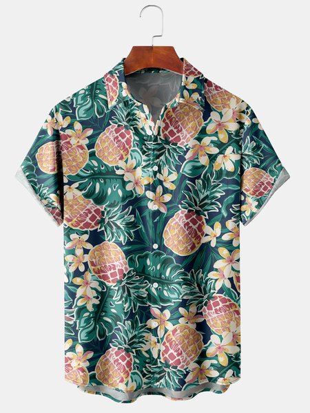 Tropical Fruit Graphic Men's Casual Short Sleeve Chest Pocket Shirt, Green, Men's Floral shirt
Tropical Fruit Graphic Men's Casual Short Sleeve Chest Pocket Shirt, Green, Men's Floral shirt