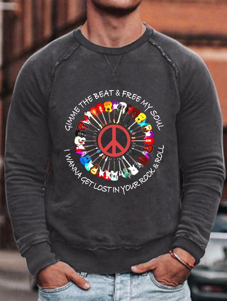 Men's Funny Music Peace Print Casual Long Sleeve Sweatershirt, Deep gray, Hoodies&Sweatshirts
Men's Funny Music Peace Print Casual Long Sleeve Sweatershirt, Deep gray, Hoodies&Sweatshirts