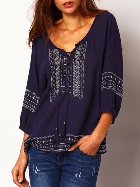 Ethnic Print Summer New Bestseller Women's 3/4 Sleeve Top, Multicolor, Shirts & Blouses
Ethnic Print Summer New Bestseller Women's 3/4 Sleeve Top, Multicolor, Shirts & Blouses