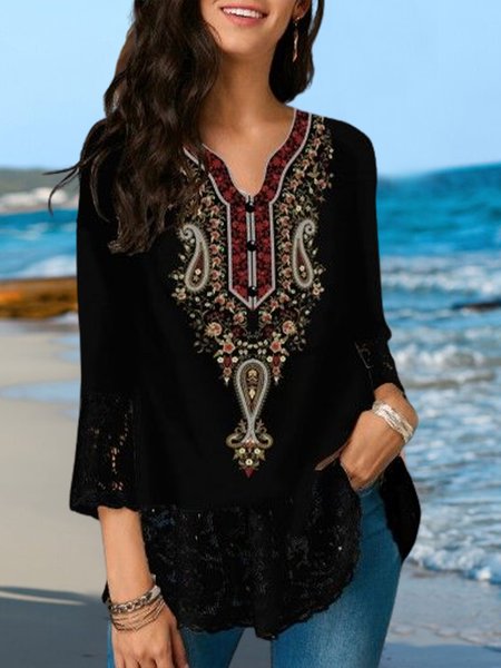 Mexican Tribal Ethnic Print Summer New Bestseller Women's 3/4 Sleeve Top, Multicolor, Shirts & Blouses
Mexican Tribal Ethnic Print Summer New Bestseller Women's 3/4 Sleeve Top, Multicolor, Shirts & Blouses