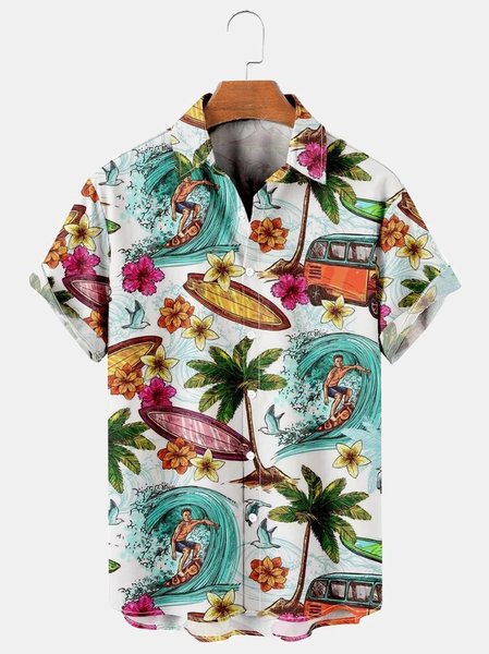 Men's Coconut Print Casual Short Sleeve Hawaiian Shirt, White, Men's Floral shirt
Men's Coconut Print Casual Short Sleeve Hawaiian Shirt, White, Men's Floral shirt