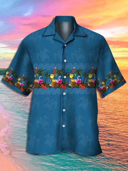 Men's Parrot Cocktail Print Casual Breathable Hawaiian Short Sleeve Shirt, Blue, Men's Floral shirt
Men's Parrot Cocktail Print Casual Breathable Hawaiian Short Sleeve Shirt, Blue, Men's Floral shirt