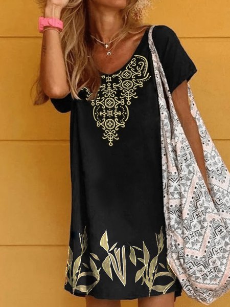 Ethnic Print Summer New Bestseller Ladies Short Sleeve Knit Dress, Multicolor, Dresses
Ethnic Print Summer New Bestseller Ladies Short Sleeve Knit Dress, Multicolor, Dresses