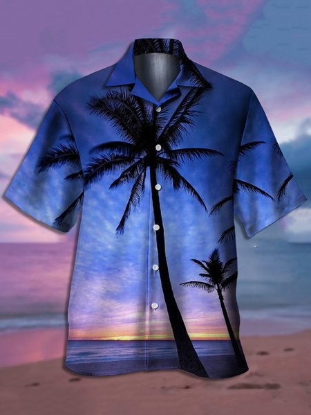 Mens Hawaiian Coconut Tree Beach View Print Casual Short Sleeve Aloha Shirts, Blue, Men's Floral shirt
Mens Hawaiian Coconut Tree Beach View Print Casual Short Sleeve Aloha Shirts, Blue, Men's Floral shirt