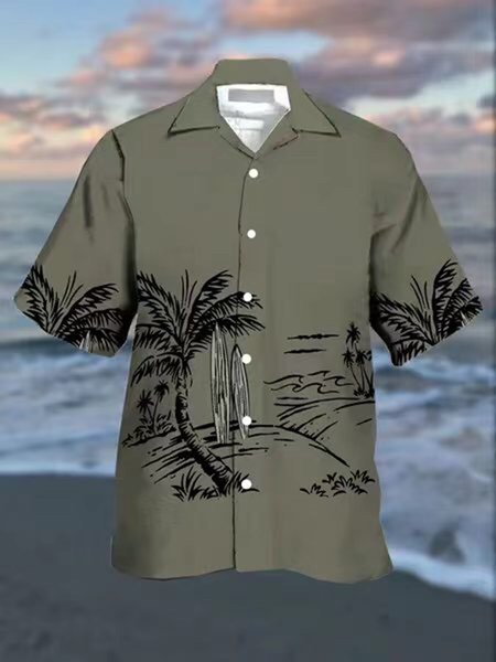 Men's Beach Coconut Tree Print Casual Breathable Hawaiian Short Sleeve Shirt, Cameo brown, Men's Floral shirt
Men's Beach Coconut Tree Print Casual Breathable Hawaiian Short Sleeve Shirt, Cameo brown, Men's Floral shirt