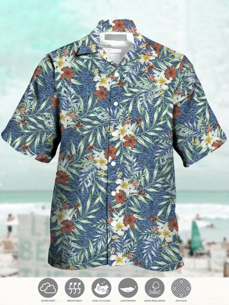 Men's Printed Casual Moisture Absorbent Breathable Fabric Hawaiian Short Sleeve Shirt, Blue, Men's Floral shirt
Men's Printed Casual Moisture Absorbent Breathable Fabric Hawaiian Short Sleeve Shirt, Blue, Men's Floral shirt