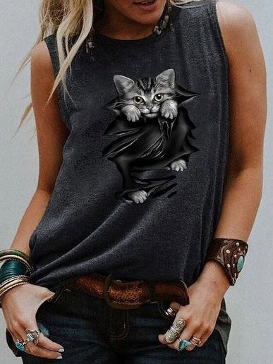 Sexy Regular Fit Crew Neck Short Sleeve Tops, As picture, Tank Tops & Camis