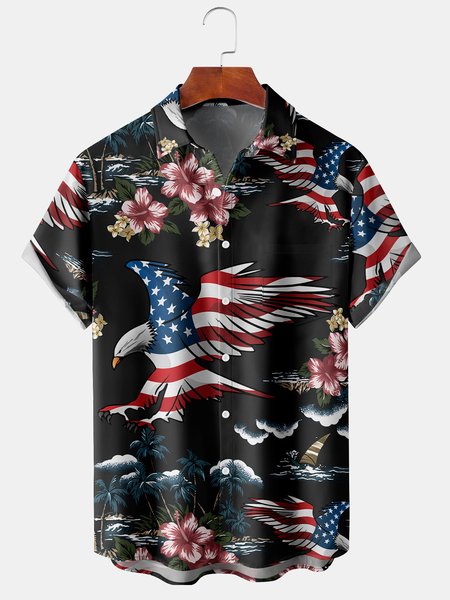Hawaiian Flag Graphic Men's Casual Short Sleeve Chest Pocket Shirt, Black, Men's Floral shirt
Hawaiian Flag Graphic Men's Casual Short Sleeve Chest Pocket Shirt, Black, Men's Floral shirt
