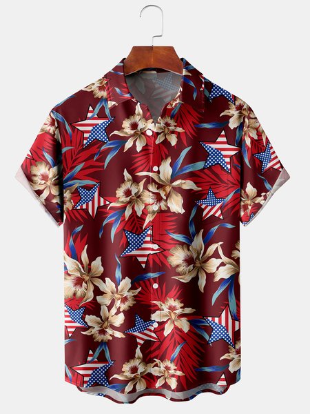 Hawaiian Flag Graphic Men's Casual Short Sleeve Chest Pocket Shirt, Red, Men's Floral shirt
Hawaiian Flag Graphic Men's Casual Short Sleeve Chest Pocket Shirt, Red, Men's Floral shirt
