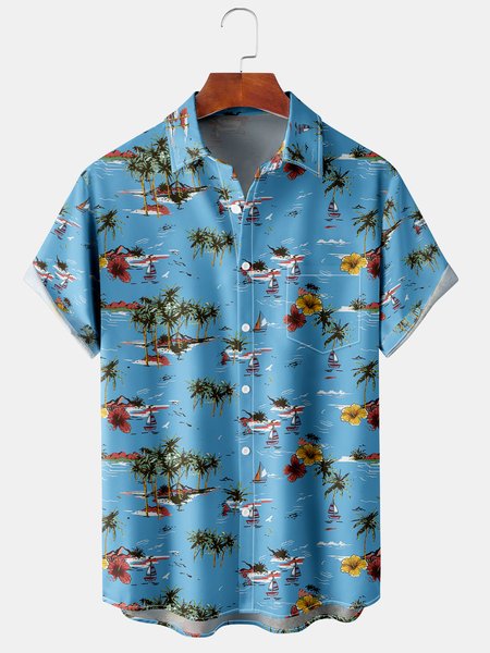 Men's Coconut Tree Print Casual Breathable Hawaiian Short Sleeve Shirt, Blue, Men's Floral shirt
Men's Coconut Tree Print Casual Breathable Hawaiian Short Sleeve Shirt, Blue, Men's Floral shirt