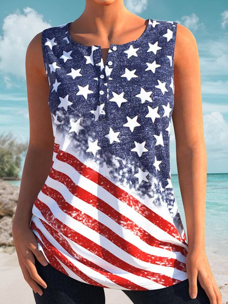 Geometric stripe Star Flag Day nail button blouse T-shirt vest Plus Size, Multicolor, Tanks & Camis
Geometric stripe Star Flag Day nail button blouse T-shirt vest Plus Size, Multicolor, Tanks & Camis