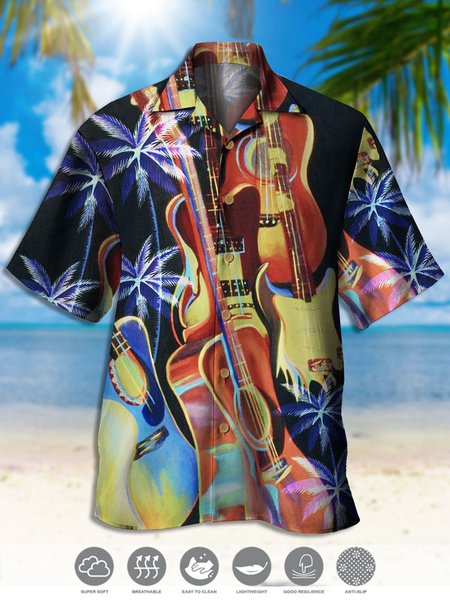 Men's Music Guitar Print Casual Breathable Fabric Hawaiian Short Sleeve Shirt, Blue, Men's Floral shirt
Men's Music Guitar Print Casual Breathable Fabric Hawaiian Short Sleeve Shirt, Blue, Men's Floral shirt