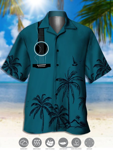 Men's Music Guitar Print Casual Breathable Fabric Hawaiian Short Sleeve Shirt, Blue, Men's Floral shirt
Men's Music Guitar Print Casual Breathable Fabric Hawaiian Short Sleeve Shirt, Blue, Men's Floral shirt