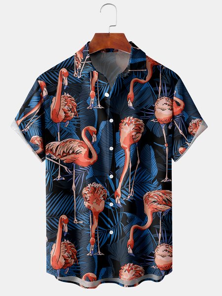Men's Flamingo Print Casual Breathable Hawaiian Short Sleeve Shirt, Blue, Men's Floral shirt
Men's Flamingo Print Casual Breathable Hawaiian Short Sleeve Shirt, Blue, Men's Floral shirt