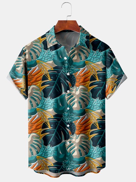Mens Leaves Print Lapel Loose Chest Pocket Short Sleeve Funky Aloha Shirts, Green, Men's Floral shirt
Mens Leaves Print Lapel Loose Chest Pocket Short Sleeve Funky Aloha Shirts, Green, Men's Floral shirt