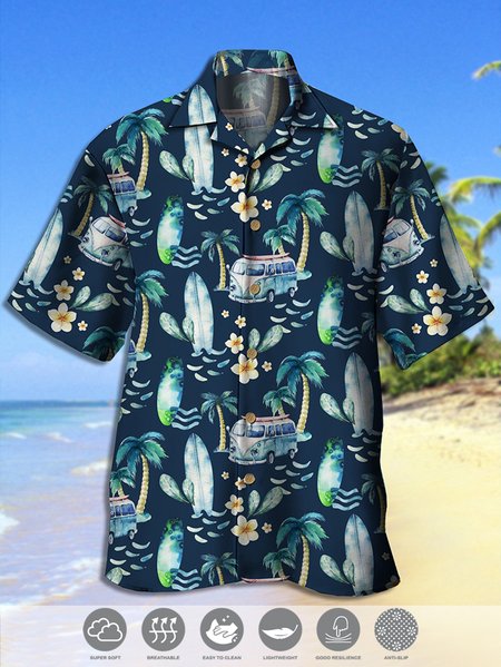 Men's Retro Car Coconut Tree Print Casual Breathable Hawaiian Short Sleeve Shirt, Blue, Men's Floral shirt
Men's Retro Car Coconut Tree Print Casual Breathable Hawaiian Short Sleeve Shirt, Blue, Men's Floral shirt