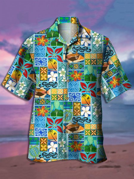 Hawaiian Graphic Men's Casual Breathable Short Sleeve Shirt, Blue, Men's Floral shirt
Hawaiian Graphic Men's Casual Breathable Short Sleeve Shirt, Blue, Men's Floral shirt