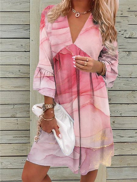 Ombre Regular Fit V Neck Casual Long Sleeve Woven Dress, Multicolor, Mini Dresses
Ombre Regular Fit V Neck Casual Long Sleeve Woven Dress, Multicolor, Mini Dresses