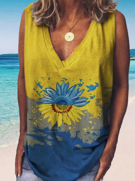 Vacation V Neck Knit, Multicolor, Tanks & Camis