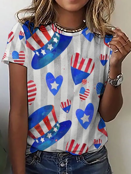 Women's American Independence Day Print Casual Short Sleeve T-Shirt, As picture, T-shirts
Women's American Independence Day Print Casual Short Sleeve T-Shirt, As picture, T-shirts