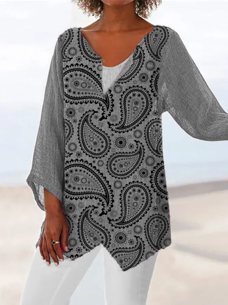 Cotton Sexy Regular Fit Long Sleeve Tops, As picture, Shirts & Blouses